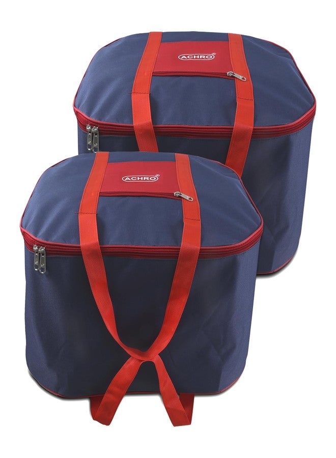 ACHRO 2 Pack Moisture Proof Nylon Large Size Underbed Storage Bag For Clothes/Bedsheets/Toys/Blankets/Bedsheets Storage Bag Blue Red (54 x 46 x 28 cm) -Multipurpose, Rectangular - Image 1